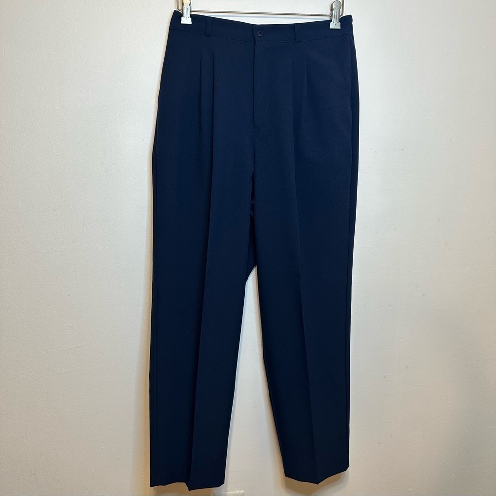 Briggs Women’s 14 Navy Blue Pleated High Waisted Dress Pant Plus Size